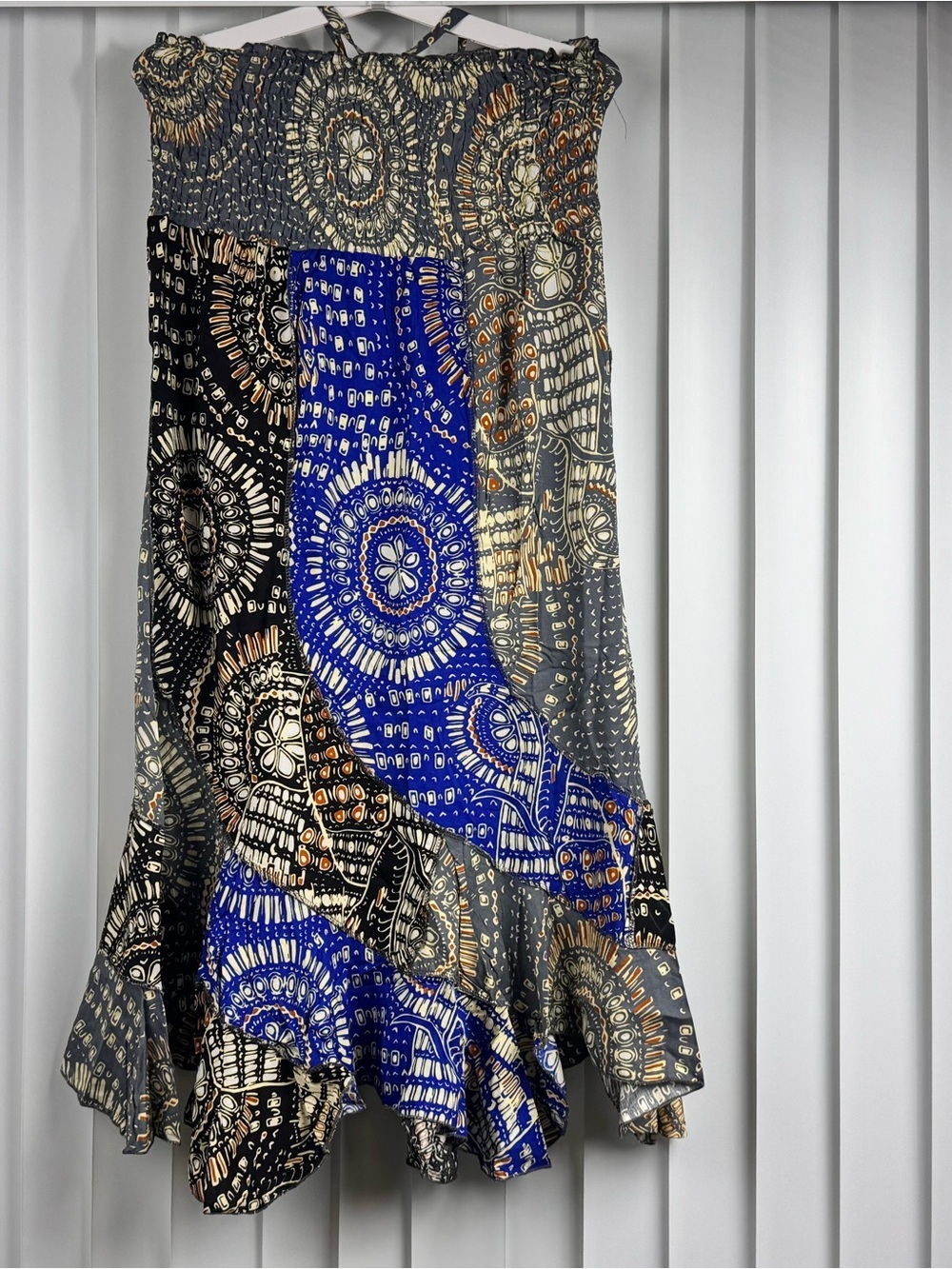 Yak & Yeti Boho Convertible Patchwork Midi Dress Skirt S/M L/XL Nepal - Picture 5 of 6